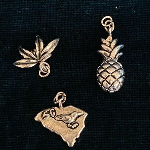 Sterling Silver South Carolina Charms.  3 charms in Bundle.  See pictures.